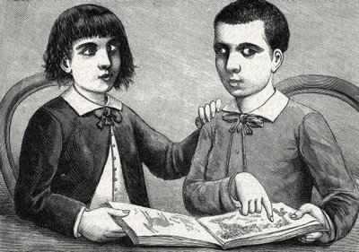 収束斜視と発散斜視の子供（彫刻） 1888年 作： French School