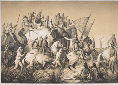 Chir Singh、シーク教徒のマハラジャ、パンジャブ王と「インドでの航海」の従者、1850年頃（リソ） 作： French School