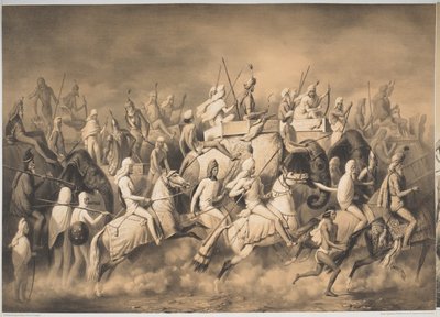 Chir Singh、Sikhs のマハラジャ、パンジャブの王、「Voyages in India」より、1850 年頃 (litho) 作： French School