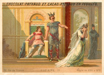 フランク王国のネウストリアとブルゴーニュの王、クロタル3世（クロモリト 作： French School