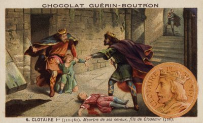 クロタール1世とその甥であるクロドミル王の息子たちの殺害、526（クロモリト 作： French School