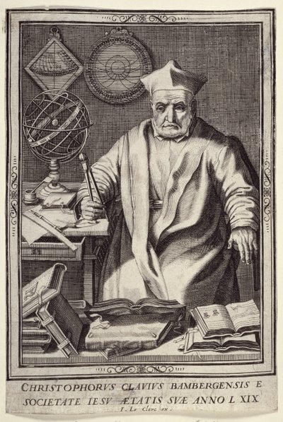 クリストファークラビウス（1537-1612）69歳、ジャンルクレルク発行、1606-07年 作： French School