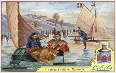 氷上でのそり遊びが特徴のCibilsカード 作： French School