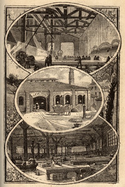 Cirey-sur-Vezouze (Meurthe-et-Moselle) - MANUFACTURE DES GLACES - "PATRIE" の刻印 - DESCRIPTION PECTUREQUIREE DE LA FRANCE EN 6 VOLUES BY LUCIEN HUARD - 19世紀末 作： French School