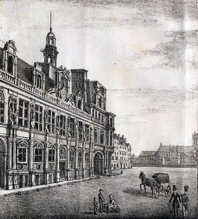 市庁舎 - "Alphabet Picturesque des Monumens de Paris" c.1840 (carving) 作： French School