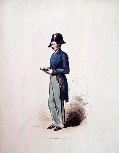 市の軍曹 7月の王政時代の警察官の制服（1830年～1848年） 19世紀 作： French School