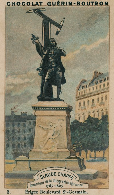 Claude Chappe、Telegraphine Aerienneの発明者、1763-1805、Erigee Boulevard St-Germain 作： French School