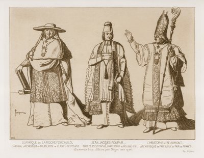 聖職者の服、1776年頃のTouzeeのアートワークの後の絵 作： French School