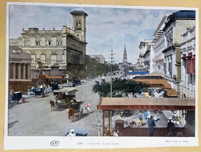 Clive Street、カルカッタ、インド 作： French School