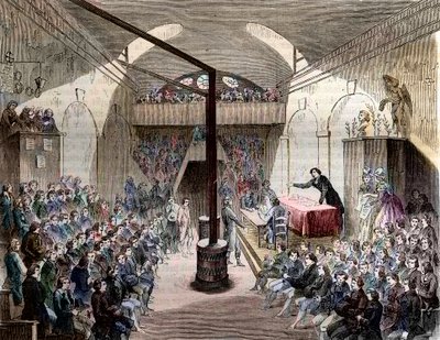 ジャコバンクラブ - パリ・ヌーヴ＝サントノーレ通り 1789年 - ジャコバンクラブの眺め。聖ドミニカ修道会の旧修道院 - 1789年の革命の際のジャコバン・クラブでのセッション - 1844年のエングレーヴィング - フランス革命。ジャコバンクラブでの一コマ 作： French School