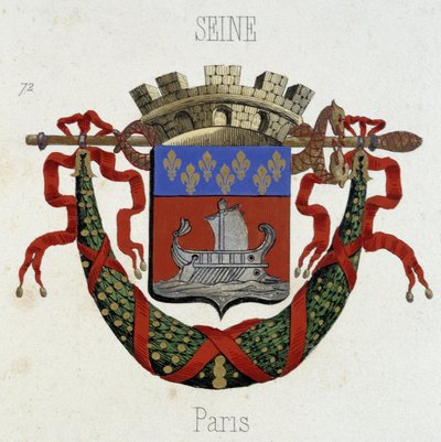パリ市の紋章 - H. Traversier著『Armorial National de France』（パリ）より 作： French School