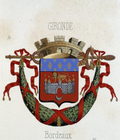 ボルドー市の紋章 - パリのH. Traversier著「Armorial National de France」に掲載されています。 作： French School