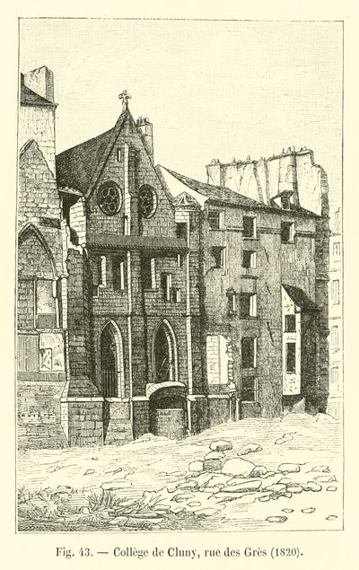カレッジドゥクリュニー、rue des Gres、1820年 作： French School