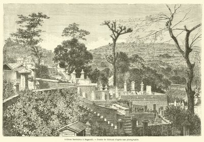 Collines funeraires a Nagasaki (e.g. engraving) 作： French School