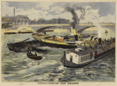セーヌ川の衝突、パリ、1897 作： French School