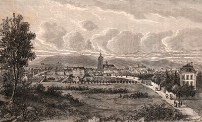 V.A.マルト・ブラウン著「La France illustree: Geographie, Histoire, Administration Statistique」に掲載されたコルマール-オー・ラン（アルザス地方）の彫刻 1884年 作： French School