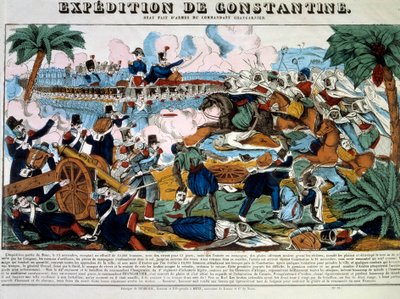 アルジェリア会議："Expedition de Constantine en novembre 1837" 19世紀のエングレーヴィング 個人蔵 作： French School