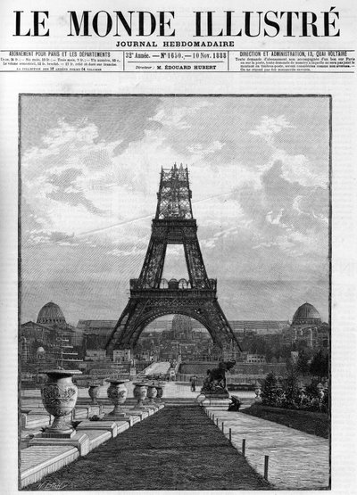 1888年、パリにエッフェル塔（176m）を建設。 作： French School