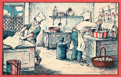 厨房で働く料理人たち（クロモリト 作： French School
