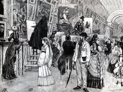 ルーヴル美術館のグランデギャラリーの写本家、1880年頃 作： French School