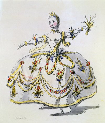 セレスの衣装デザイン、A。ギヨーモットフィルスのファクシミリ（手彩色の彫刻） 作： French School