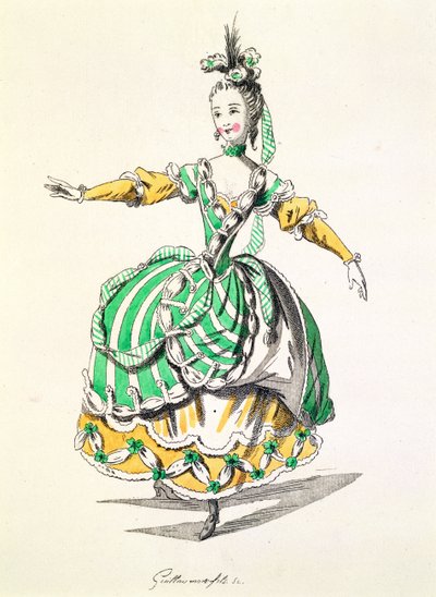 ダーダヌスのフリジェンヌの衣装デザイン、ルクレールドゥラブレール作の台本、ジャンフィリップラモー（1683-1764）作、A。ギヨーモフィルス作ファクシミリ（カラー彫刻） 作： French School