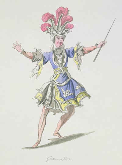 魔術師の衣装デザイン、ダルダヌス、ルクレールドゥラブリュエールの台本、ジャンフィリップラモー（1683-1764）作、A。ギヨーモットフィルス複製（カラー彫刻） 作： French School