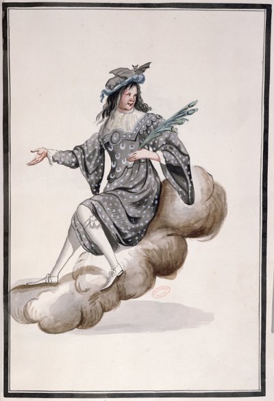 1653年2月23日、ルイ14世によって踊られたJean-Baptise Lully（1632-87）によるバレエデラニュイの夜の衣装（紙のトイレ） 作： French School