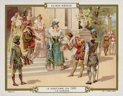 1500年のコスチューム - ハンティング（クロモリ写真 作： French School