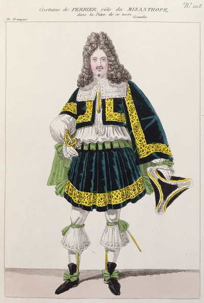 モリエールのル・ミサントロープで俳優ペリエが着用した衣装（1622-73） 作： French School