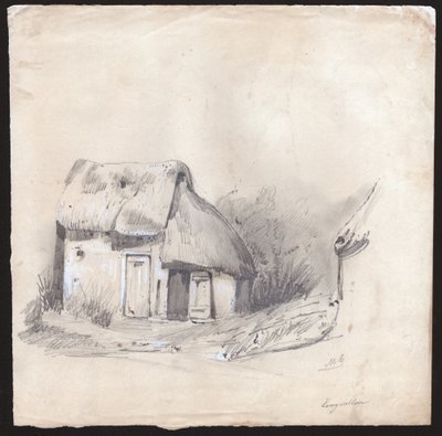 フランスのコテージ。図面、1830年頃 作： French School