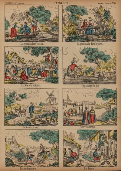 田舎の風景（彩色済み彫刻 作： French School