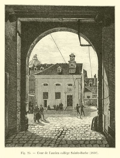 1830年の古いサントバルベ大学の裁判所 作： French School