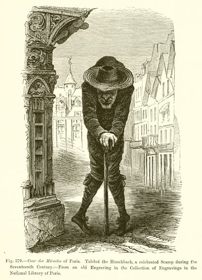 パリのミラクル通り。 Talebot the Hunchback、17世紀に有名な野営地 作： French School
