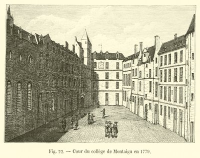 1779年のモンティーグクールデュカレッジ 作： French School