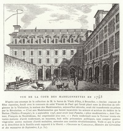 マドロンネット修道院の中庭、パリ、1793 作： French School