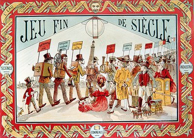 子供用ボードゲーム「End of the Century」の表紙、1895年頃（カラーリトグラフ） 作： French School