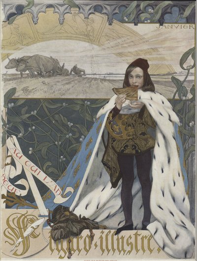 フィガロイラストの表紙、1898年1月 作： French School