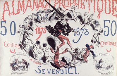 ノストラダムスを描いた預言的な暦の表紙、1873 作： French School