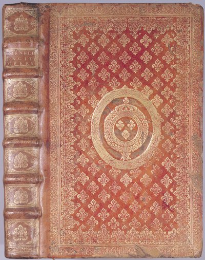 タキトゥスの作品のカバー（55-120）とルイ14世の紋章（1638-1715）（エンボスレザー） 作： French School