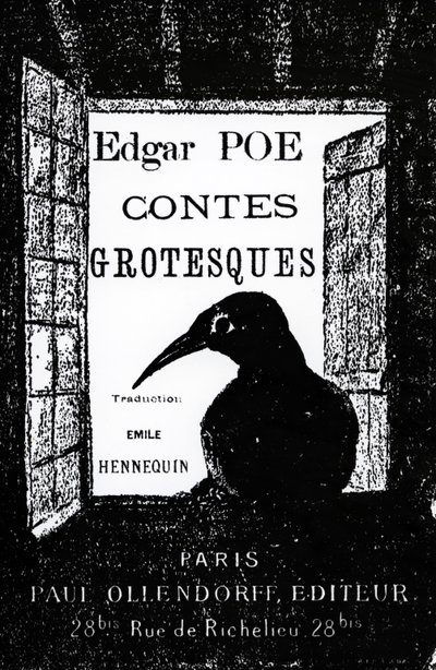 1882年に出版されたエドガーアランポーによるコンテグロテスクの表紙 作： French School