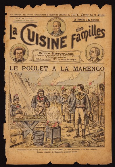 チキン・マレンゴの誕生（カラー彫刻） 作： French School