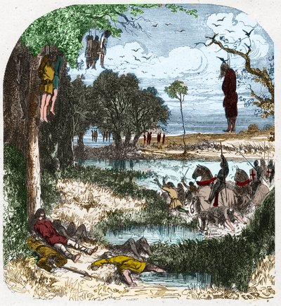 1251年のパストゥローの十字軍：第7回十字軍でサン・ルイが捕らえられたことをきっかけに、1251年に行われた農民の「小人の十字軍」です。 作： French School
