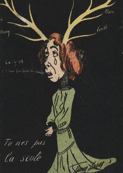 角を持つ泣いている女性 (色リソ) 作： French School