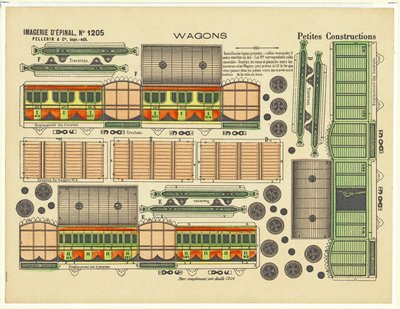 ワゴンのカットアウトデザイン、1880年頃（カラーリトグラフ 作： French School