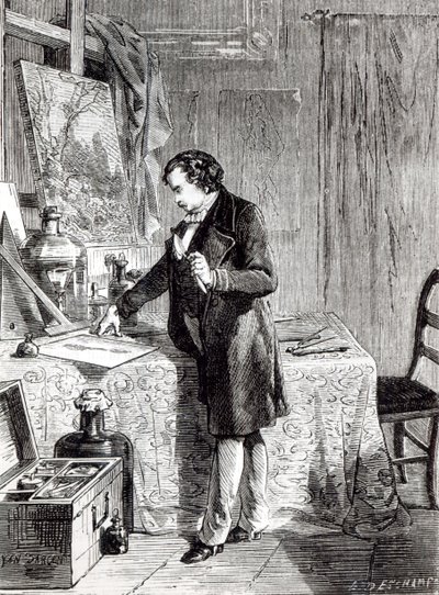 ダゲールは1831年にヨウ化銀の感光性を発見 作： French School