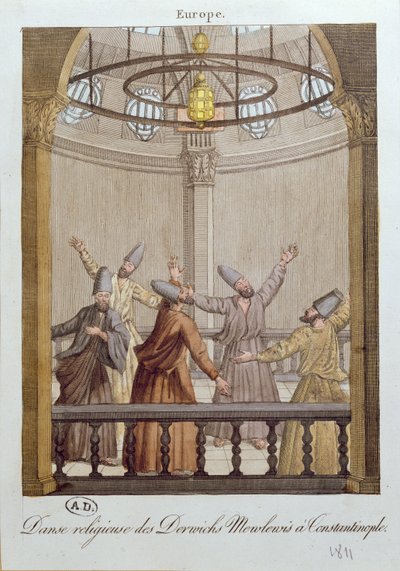 コンスタンティノープルでのMewlewis教団のダンス、1811年 作： French School