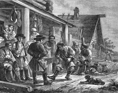 Danse Villageoise Russe.ロシアの版画に基づくデュランのエングレーヴィング。 作： French School