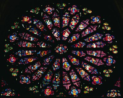 西のバラ窓からの聖母と天の聖歌隊の死と仮定、1260年頃（11494も参照） 作： French School