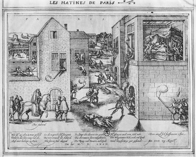 1572年の聖バーソロミュー虐殺の時のガスパルド2世デコリニー提督（1519-72）の死（色については187818を参照） 作： French School